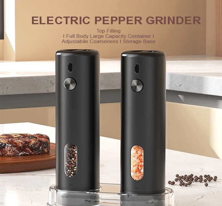Electric Salt and Pepper Grinder Set Rechargeable Automatic