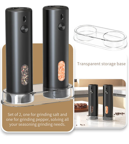 Electric Salt and Pepper Grinder Set Rechargeable Automatic