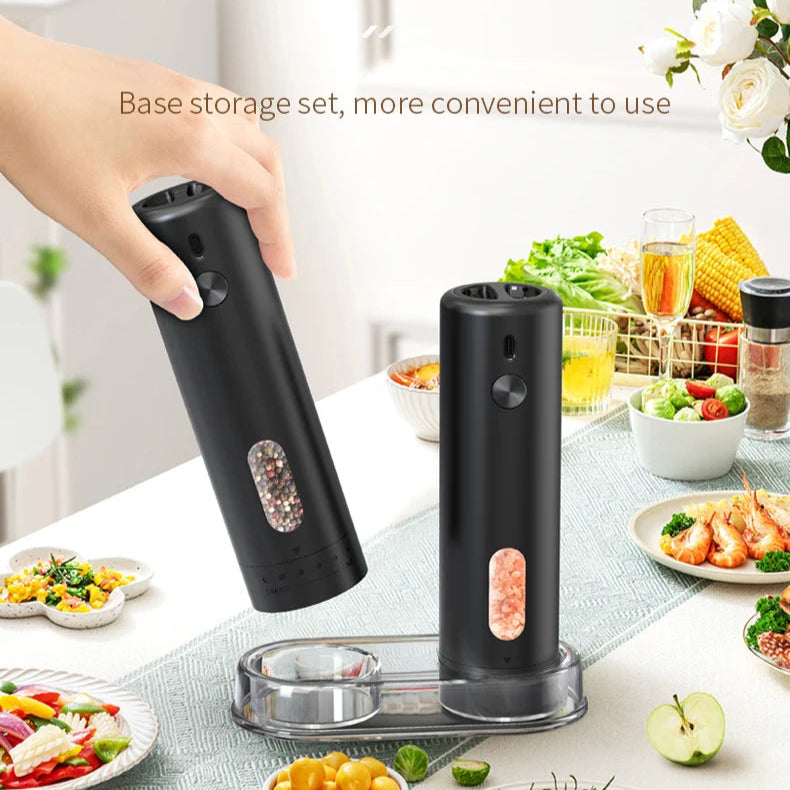 Electric Salt and Pepper Grinder Set Rechargeable Automatic