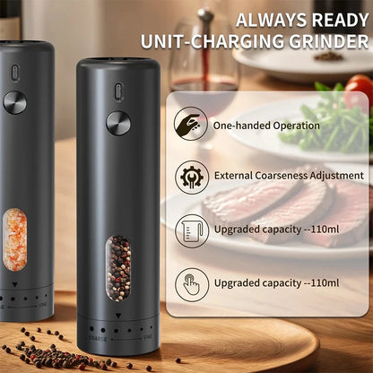 Electric Salt and Pepper Grinder Set Rechargeable Automatic